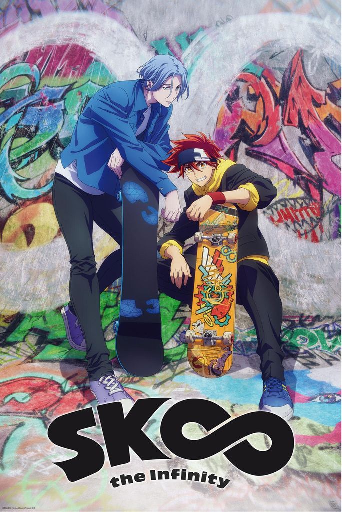 SK8 The Infinity - Poster - Reki et Langa + 1 Packung tesa Powerstrips - Inhalt 20 Stück
