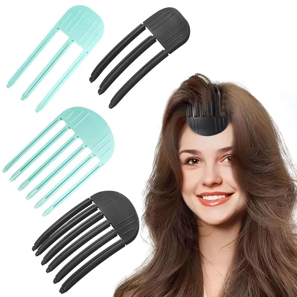 Lot de 4 pinces à volume pour racine des cheveux, Noir et Vert Menthe