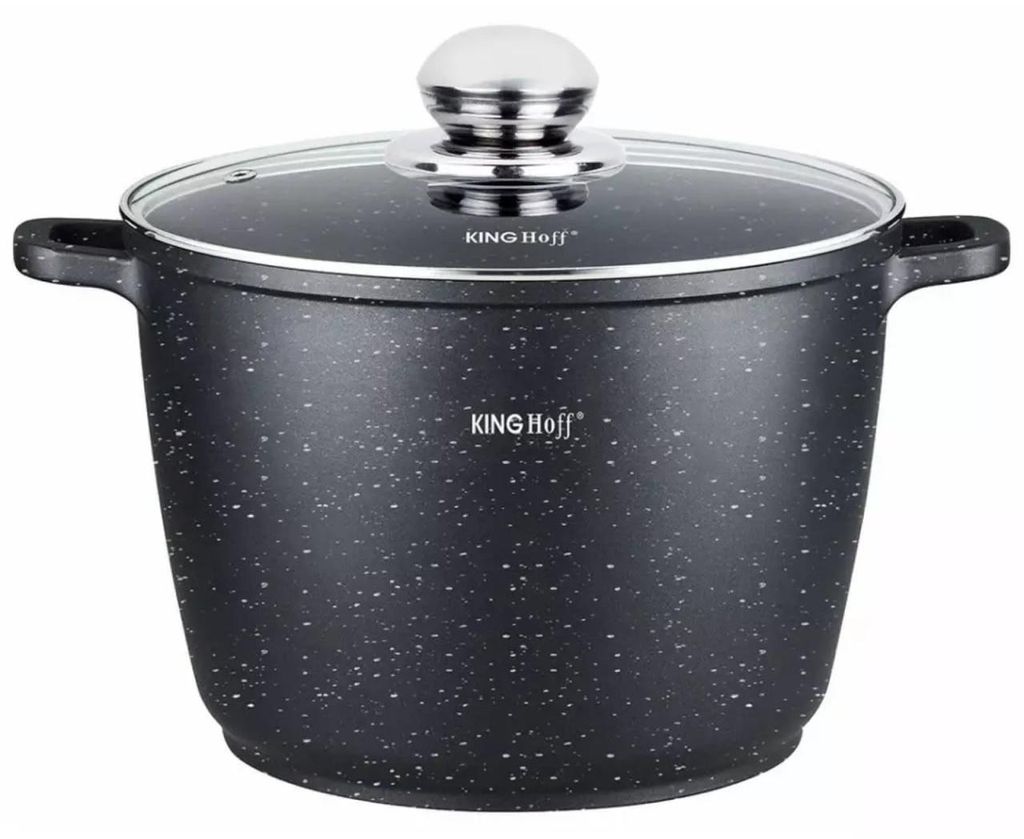 Rondel z powłoką marmurową 10L 28Cm Ze szklaną pokrywką Zdjęcie produktu 