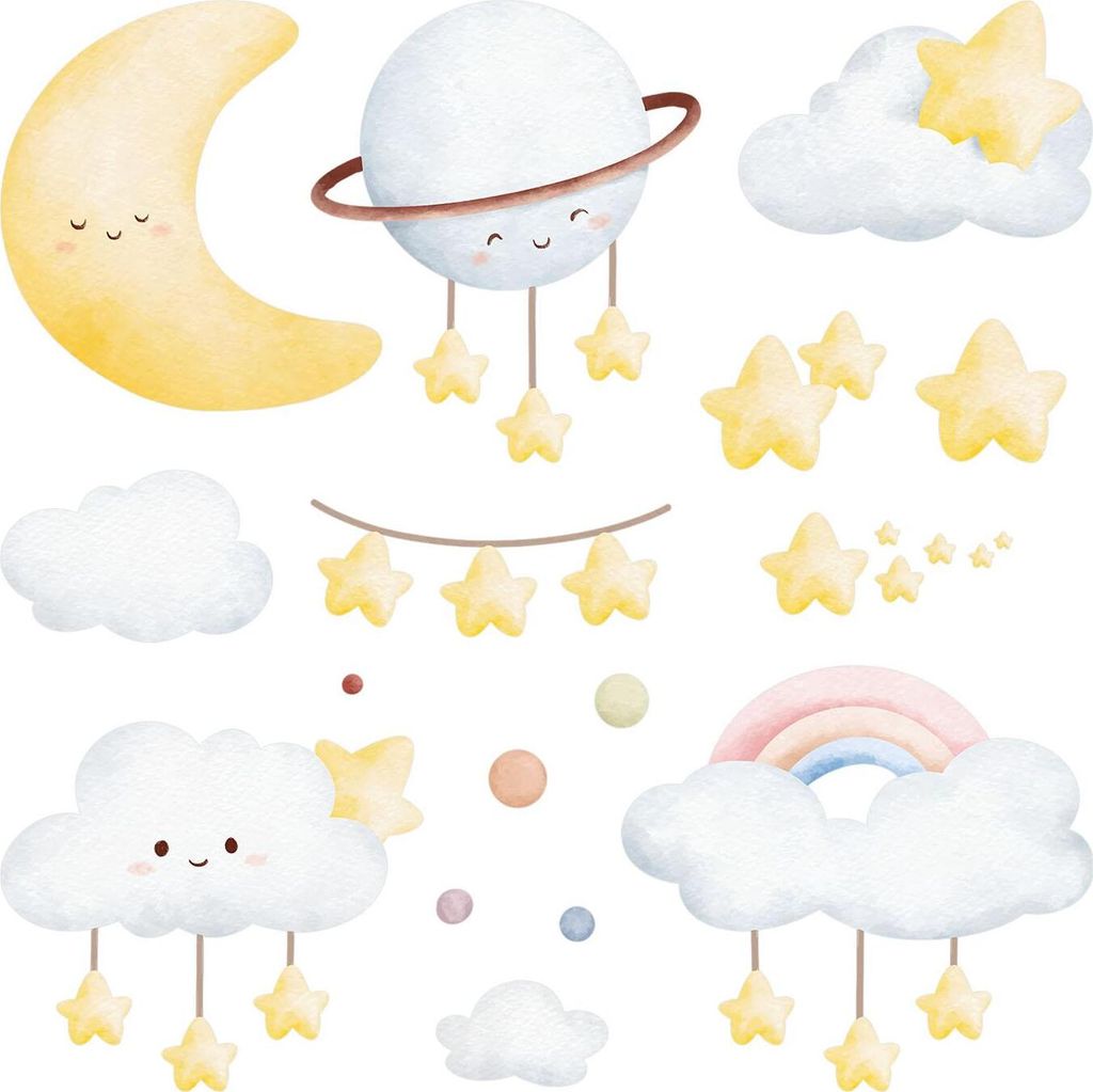 Wandaufkleber Kinderzimmer – Wandsticker für Baby & Kinder – Selbstklebende Wanddekoration – Abnehmbar ohne Rückstände – Deko für Mädc...