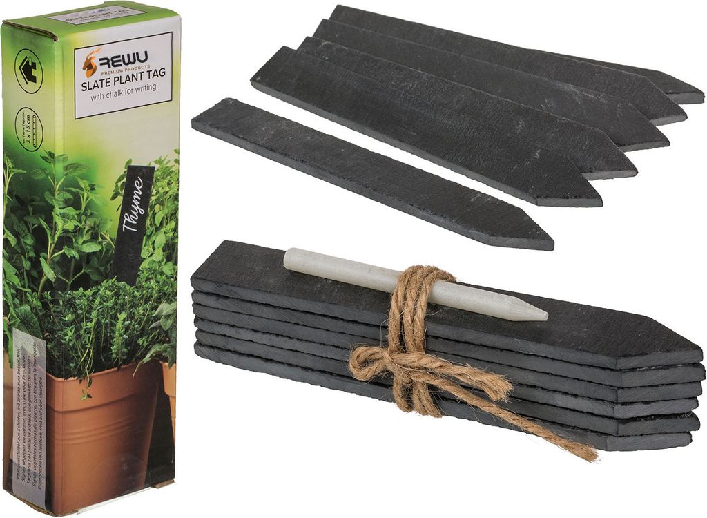 Pflanzenschilder aus Schiefer mit Kreide zum Beschriften ca. 2 x 15 cm