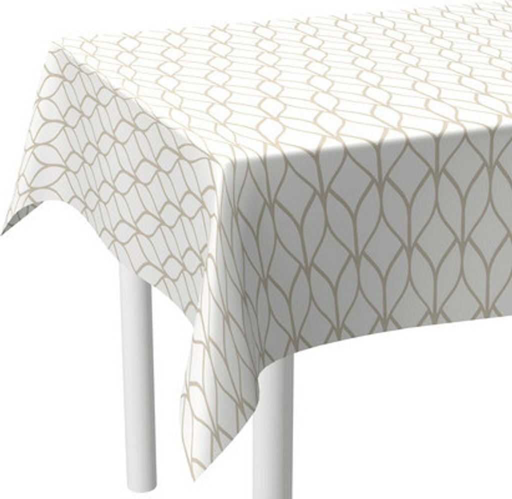 Tischdecke Style Hana weiß beige 200 x 140 cm Produktbild 