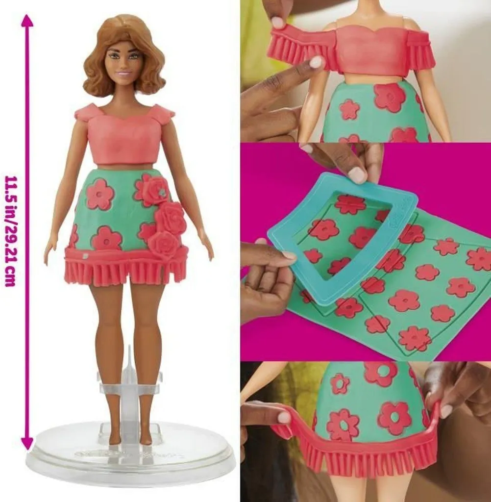 Jeu de moulage coiffure Barbie fleurs et franges rose Hasbro