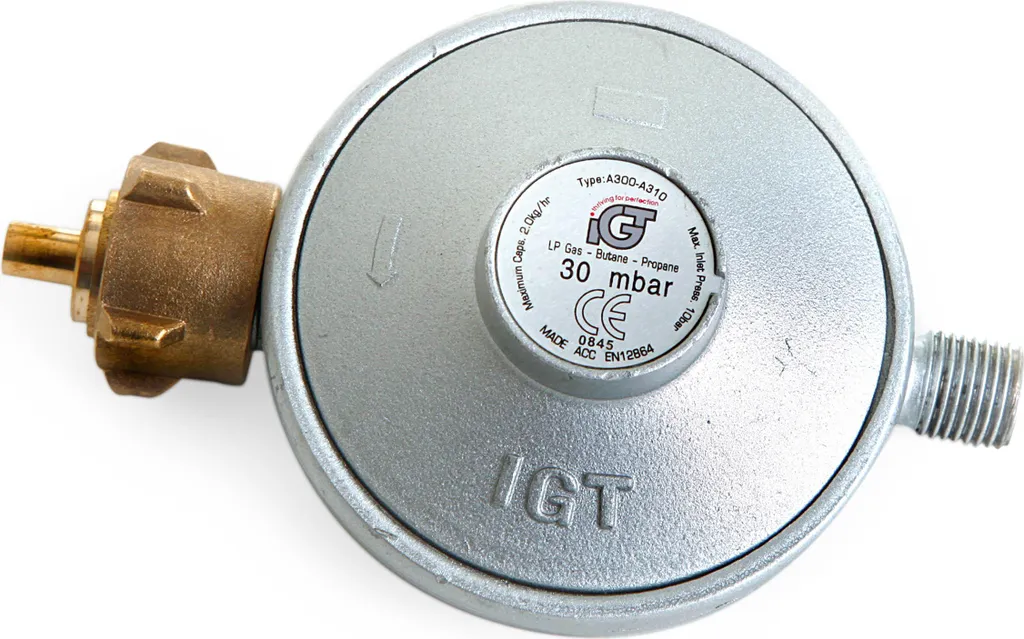 Détendeur Gaz pour Grande Paella 50 mbar Débit 1,5 kg/h Raccordement Facile