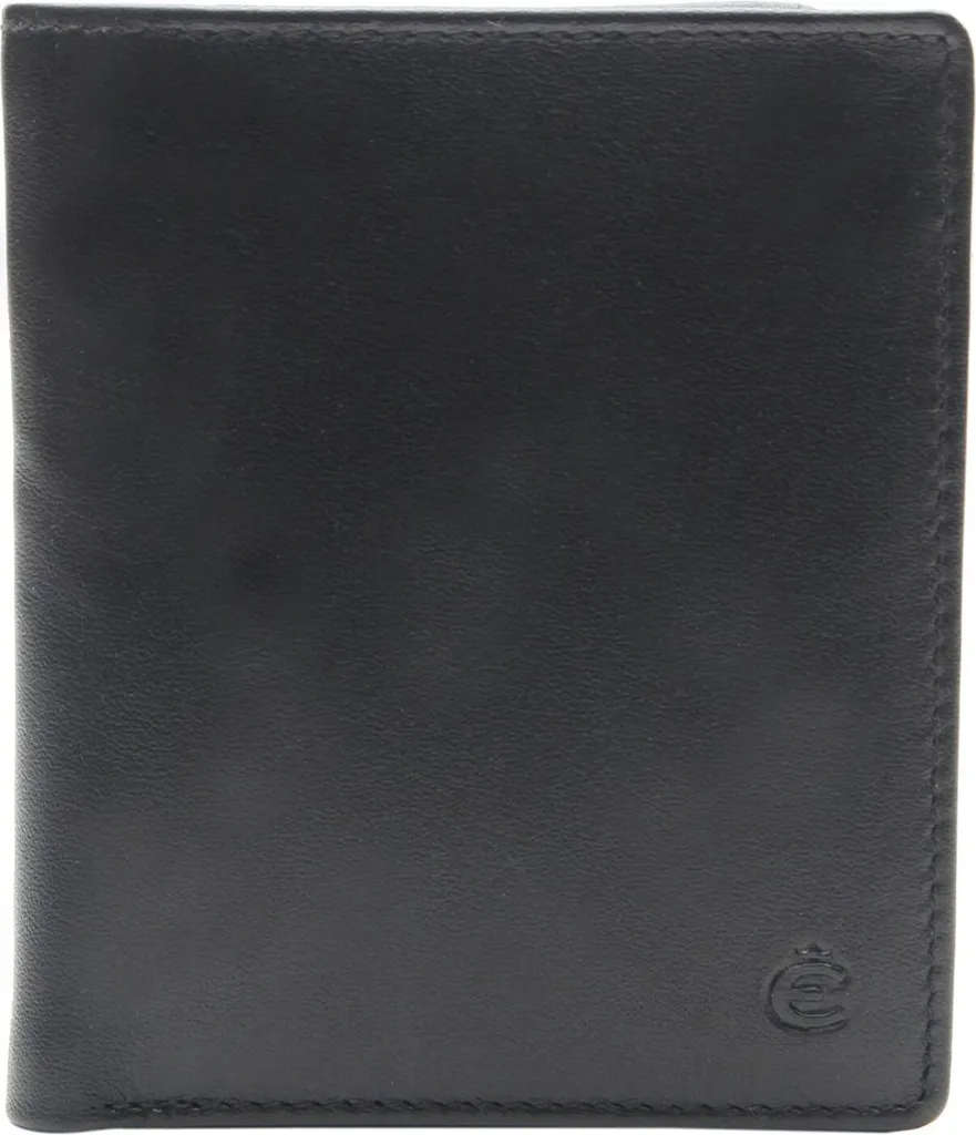 Esquire Pelle Nero Compact Case - Porta Carte RFID di Alta Qualità