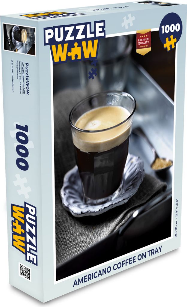 MuchoWow Puzzle 1000 Teile Americano-Kaffee auf Tablett - Spielzeug - Alt und Jung - Spiele - Puzzeln