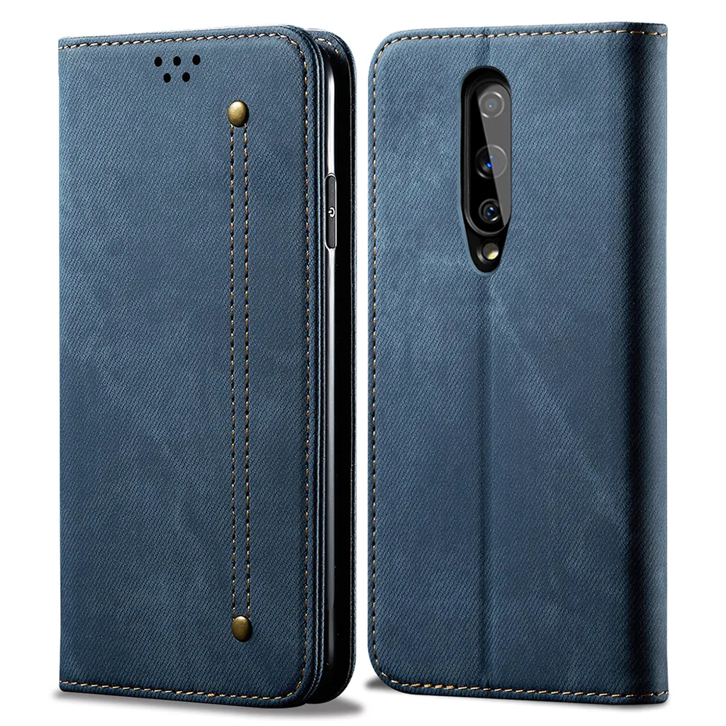 OnePlus 8 Cover Portafoglio Blu: Stand e Porta Carte Magnetico