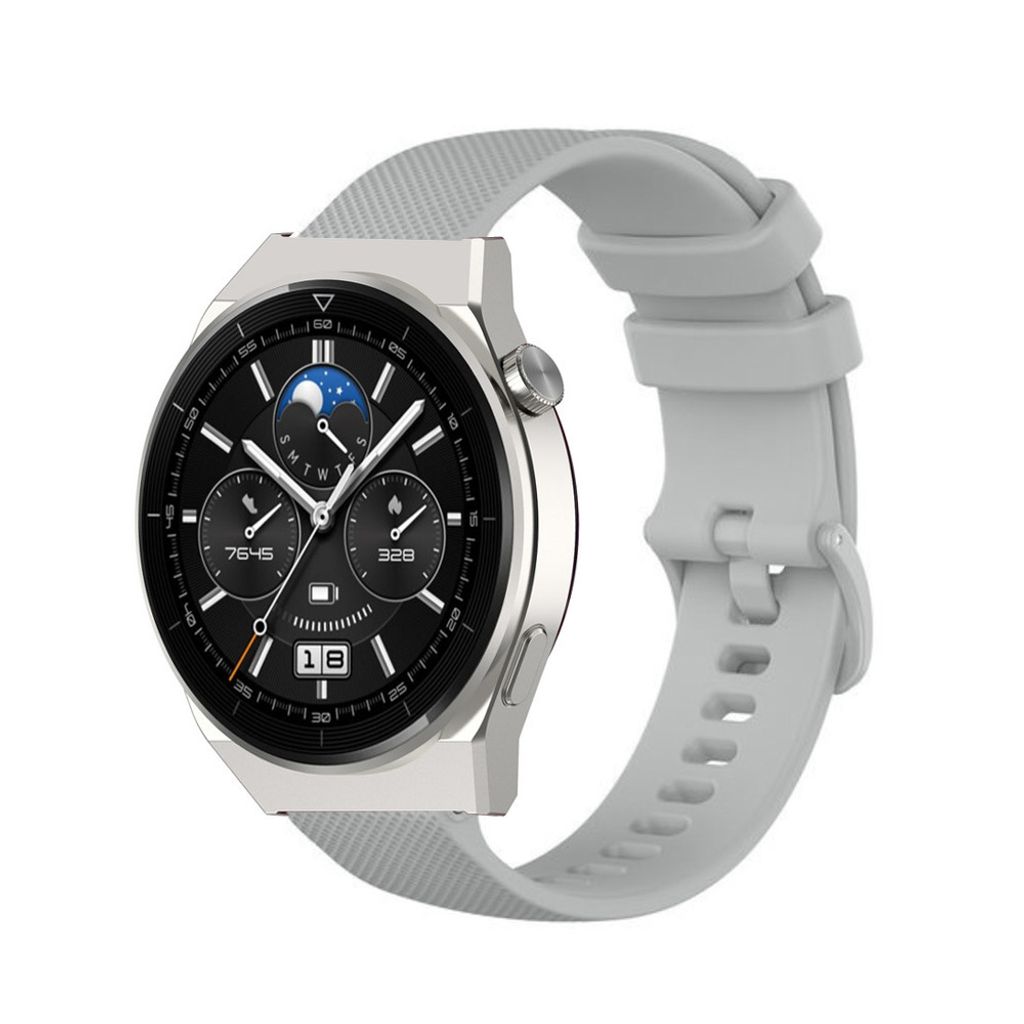 Strap-it Huawei Watch GT 3 Pro 46mm Luxus- Silikonarmband (Grau)