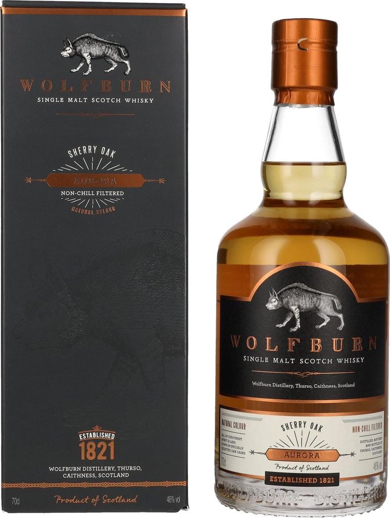 Wolfburn AURORA Single Malt Scotch Whisky 46% Vol. 0,7l in Geschenkbox