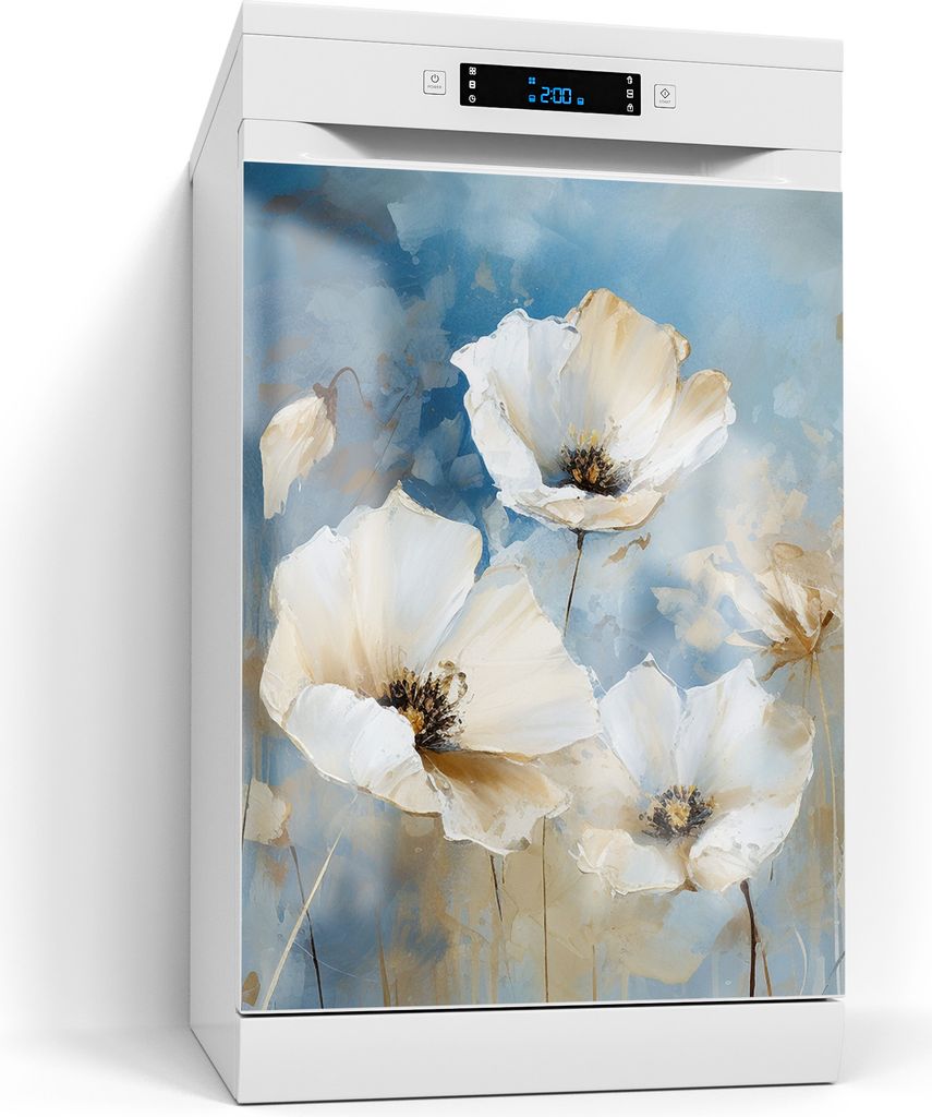 DEQORI Magnetmatte Spülmaschine Standard 60x80 cm 'Abstrakte Blütenpracht' Magnetfolie