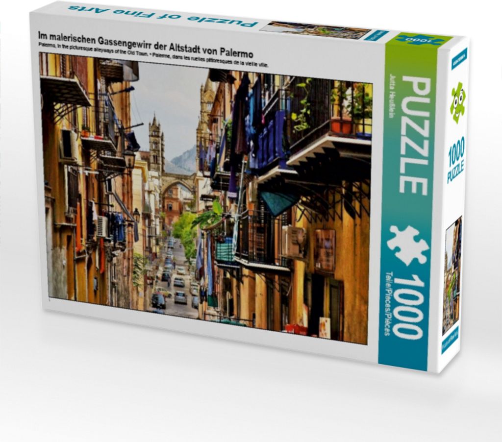 Calvendo Im malerischen Gassengewirr der Altstadt von Palermo 1000 Teile Puzzle quer 640x480mm, Heußlein Jutta; 7418144