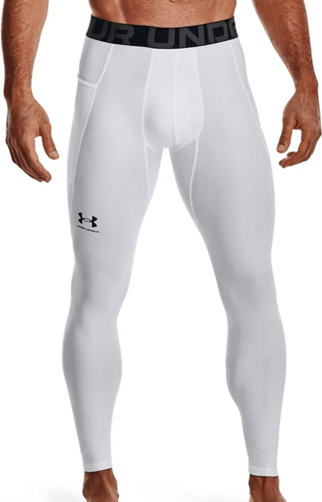 Under Armour HeatGear Tights 1361586 Legging Homme Blanc Taille S Sport