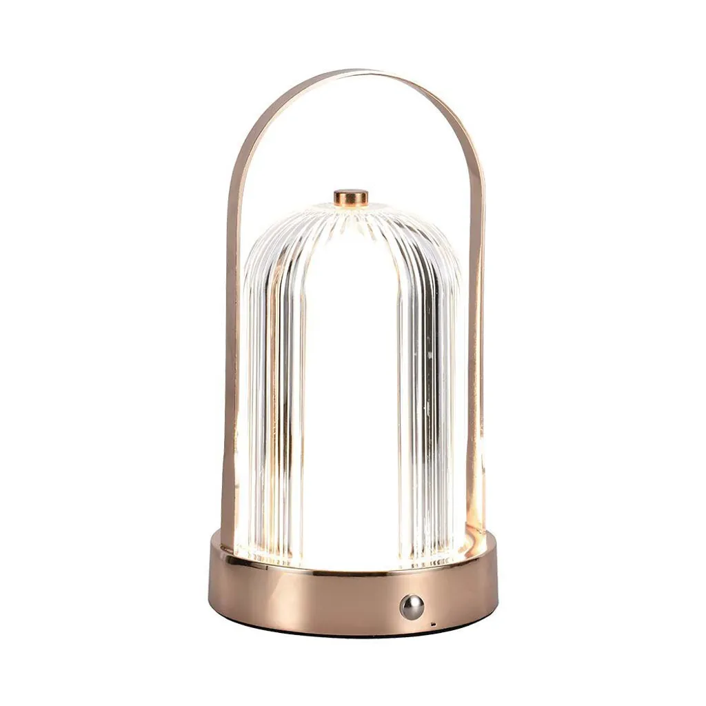 Lampe de table LED sans fil bronze brossé luminaire rechargeable 1W