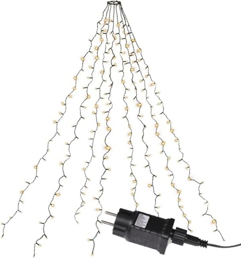 LED Baummantel Lichterkette 200er warmweiß 8 Stränge Funktionen XA11167