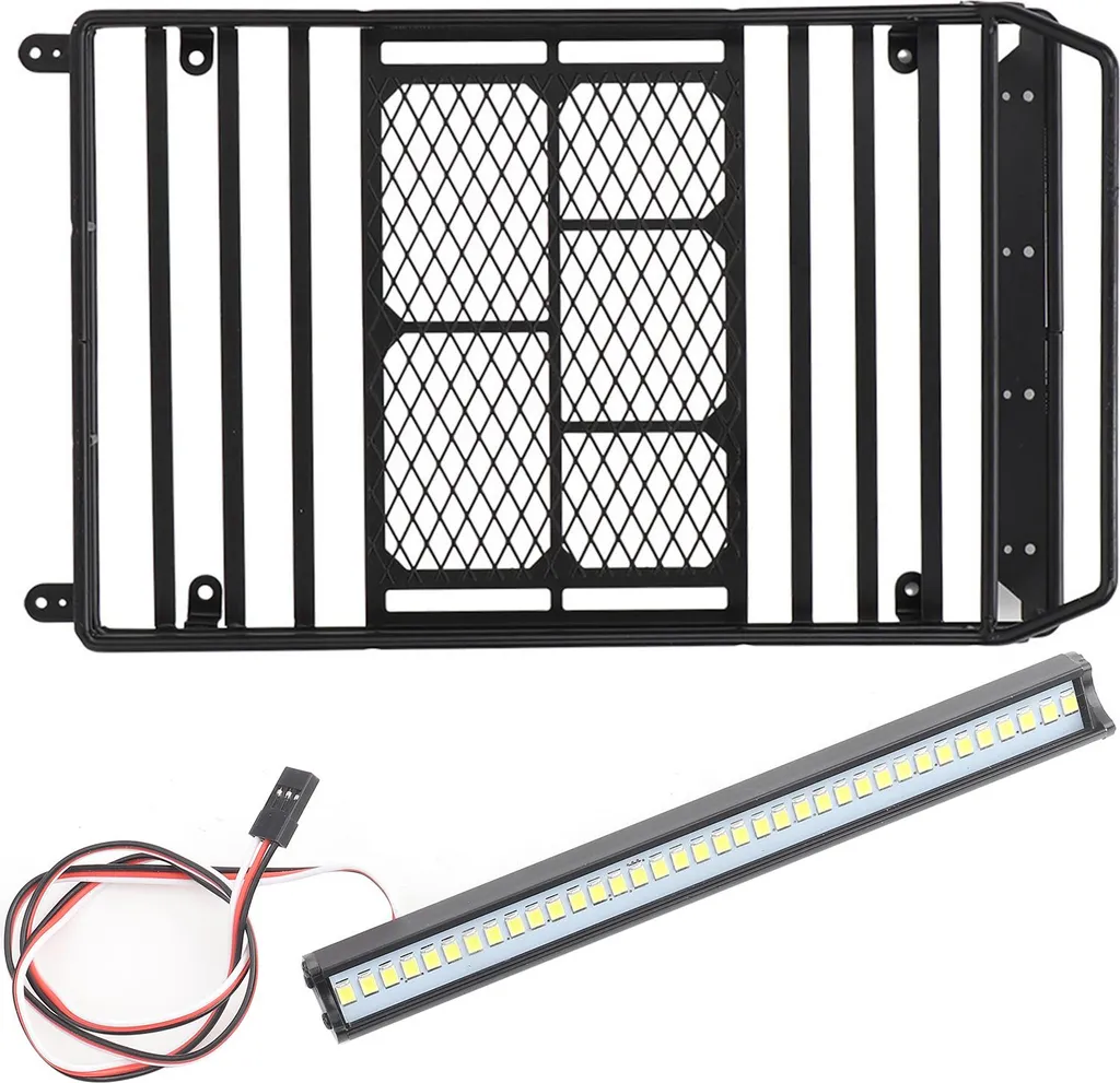 Protégez votre Carrosserie 1/10 - Porte-bagages Métal et LED TRX-4 SCX10