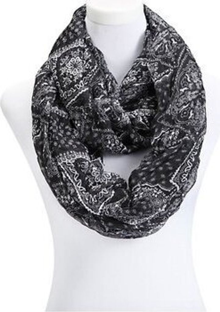 Damen Schlauchschal schwarz mit Rauten Design