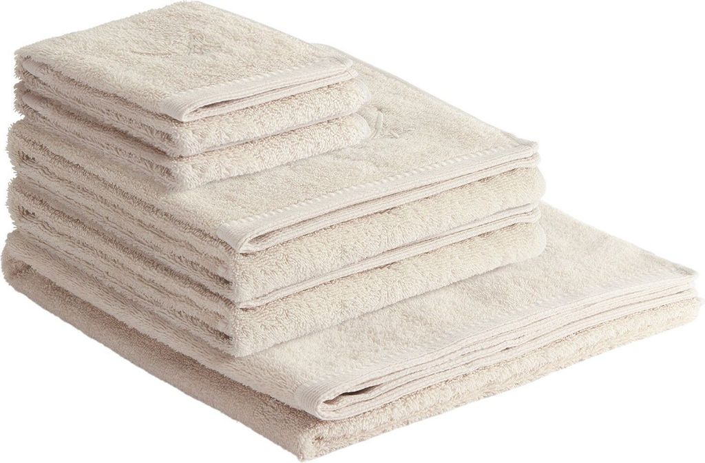 Sansibar Sylt Handtuch Set Frottier-Serie Classic Nr. 2 (Set, 5-tlg), hochwertige Sansibar-Säbel Stickerei, sand