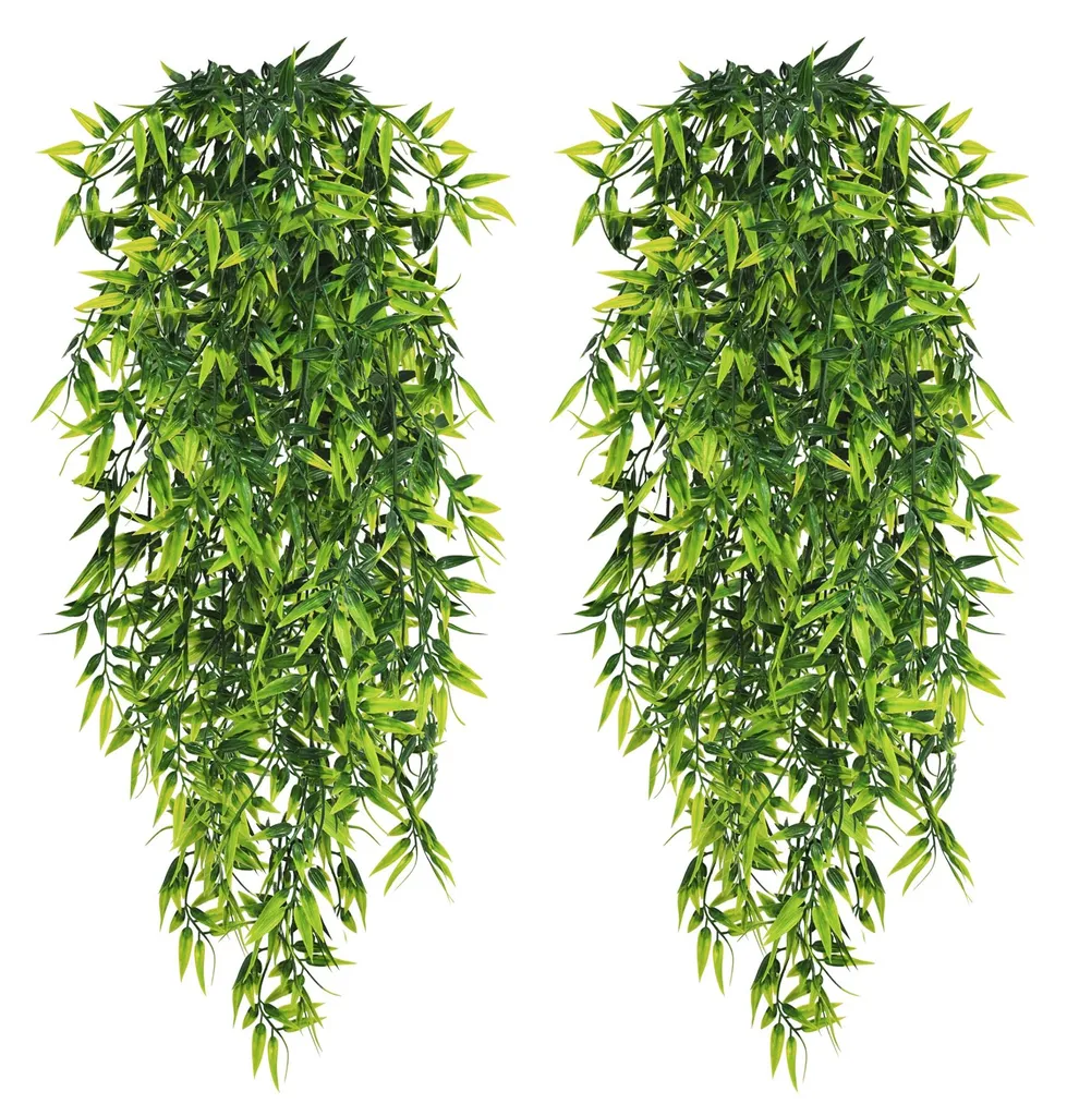 Plantes artificielles bambou 80 cm aspect naturel pour mur végétal
