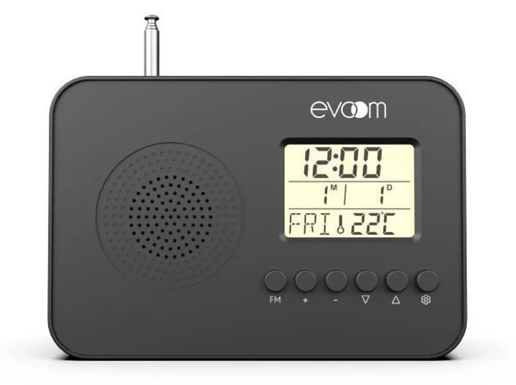 Poste de radio FM portable Evoom LEKIO noir - Récepteur analogique à piles compact