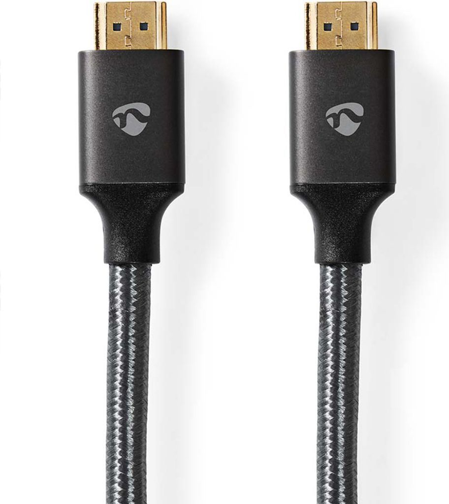 Nedis High Speed HDMI Kabel mit Ethernet - HDMI Stecker - HDMI Stecker - 4K@60Hz - ARC - 18 Gbps - 2.00 m - Rund - Baumwolle - Gun Metal Grau...