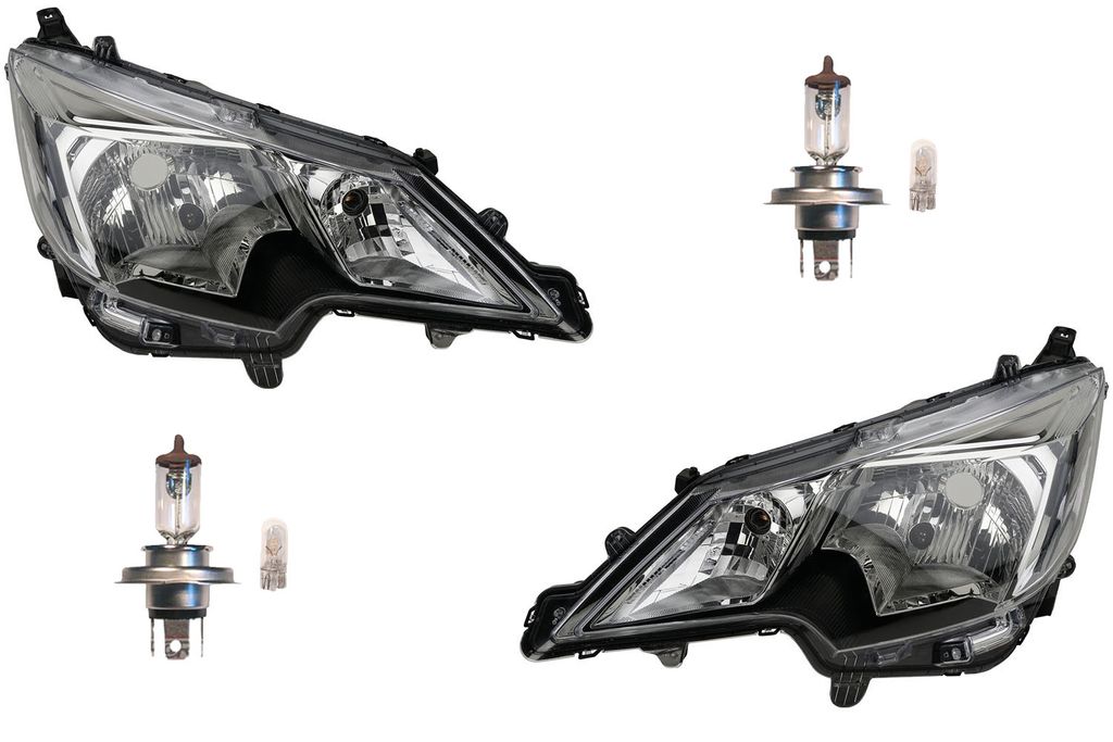 Johns, Scheinwerfer Paar links & rechts passend für Mitsubishi Space Star + Leuchtmitt.