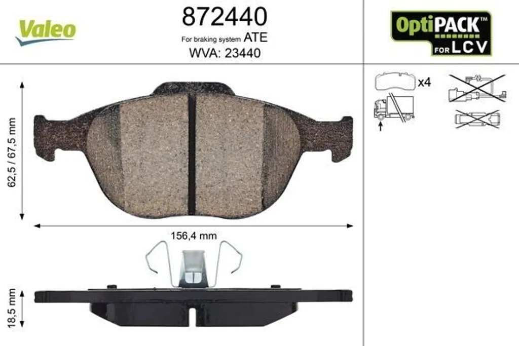 Stop aux bruits de freinage avec les plaquettes Valeo 872440 Ford Connect