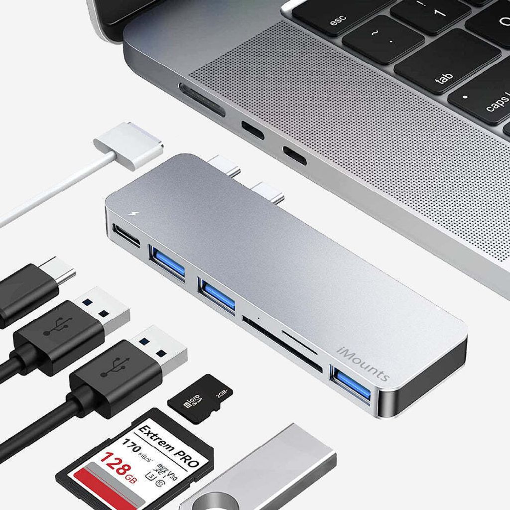 Adapter 7in1 HUB USB-C HDMI SD Macbook Pro / Air 4K für
