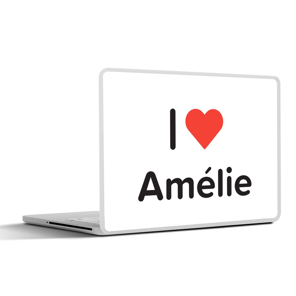 MuchoWow Laptop Aufkleber Sticker Cover Ich liebe - Amélia - Mädchen 32.5x23.5 cm - Sticker für Laptop - Selbstklebend