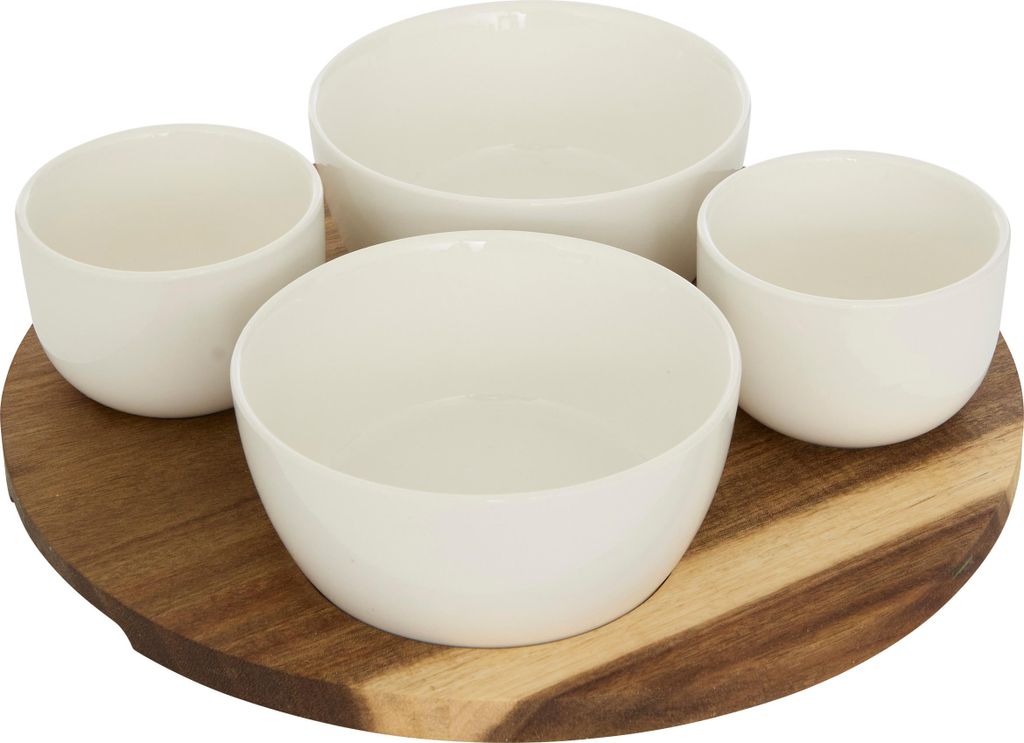 Aperitifset elegance 5-teilig weiß d26xp6,5cm - Atmosphera créateur d'intérieur