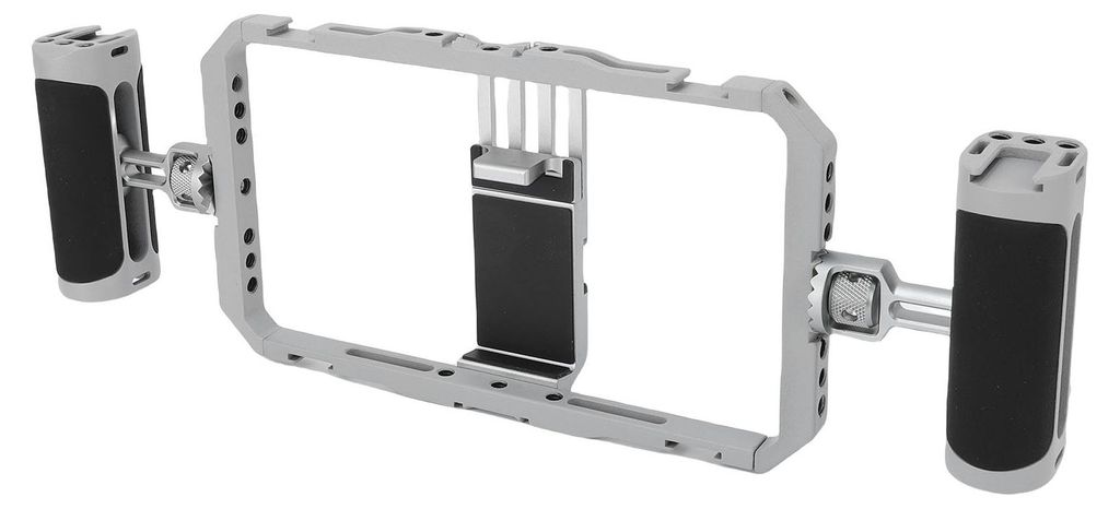 Phone Video Rig Cage Multi Interface Expansion Double Silicone Hand Grip Phone Filmmaking Vlogging Case for Live Streaming