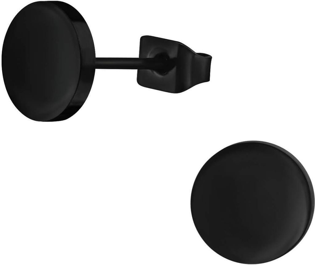 Titan Ohrringe Ohrstecker mit Kreis 4-8mm schwarz Größe - 8 Produktbild 