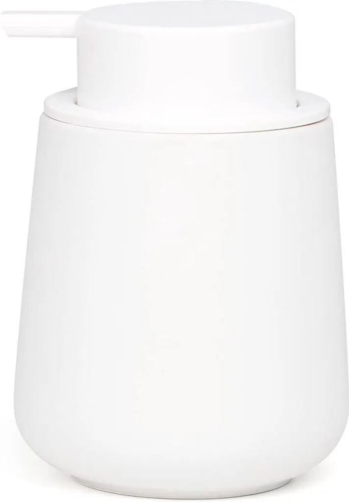 Distributeur de savon en céramique blanc 350 ml pour cuisine et bain
