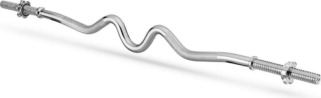 Gymtek Curlstange, Langhantelstange - 120 cm Länge, Ø 24 mm - Belastbar Hantelstange, Hantelstangen, Hanteln, Hantel Stange für Home Gym, Workout