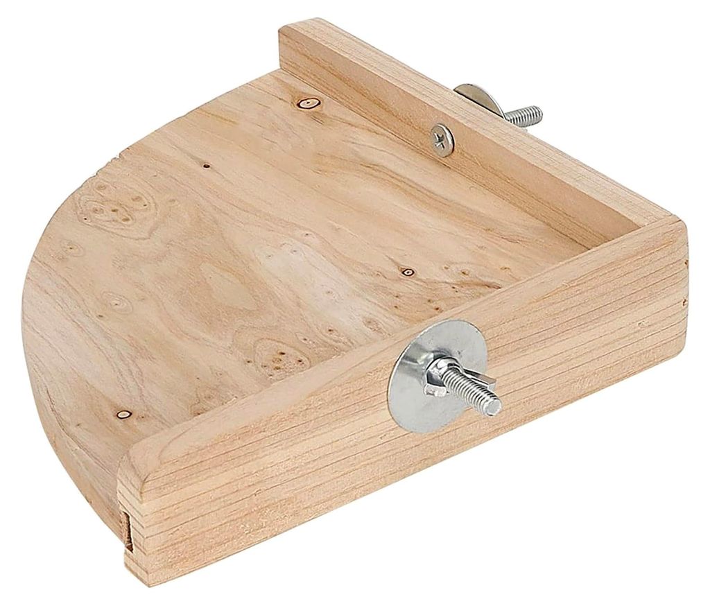 Vogelplattform für Käfige aus Holz in Fächerform
