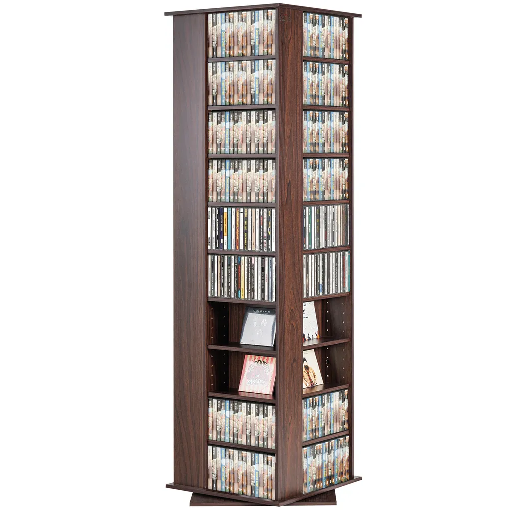 Meuble de Rangement CD et DVD Coloris Espresso - Bibliothèque Médias VEVOR