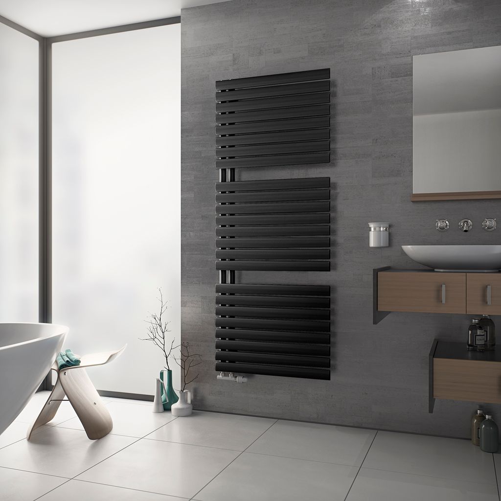 Handtuchwärmer Einseitig Offen Badheizkörper Ovalprofil XIMAX Fortuna-Open Anthrazit Höhe 1802 mm, Breite 600 mm 1017 Watt