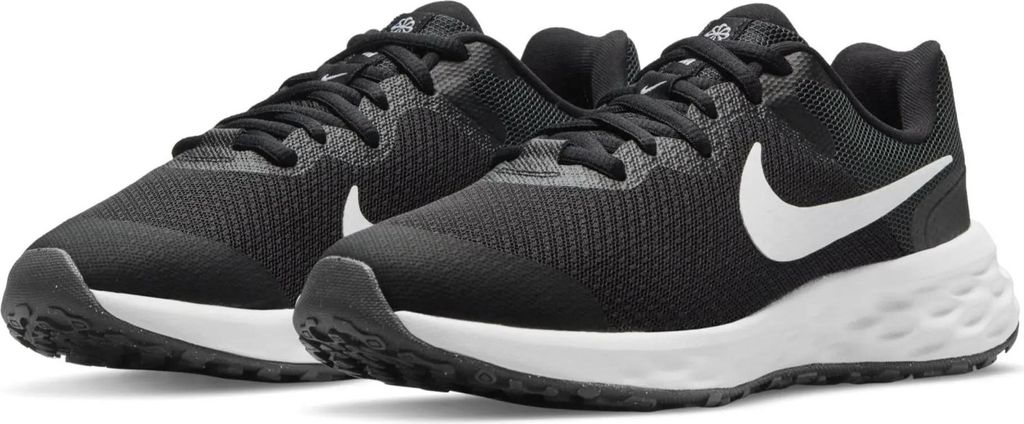 Nike Revolution 6 Kinder Laufschuh BLACK/WHITE-DK SMOKE GREY 38.5