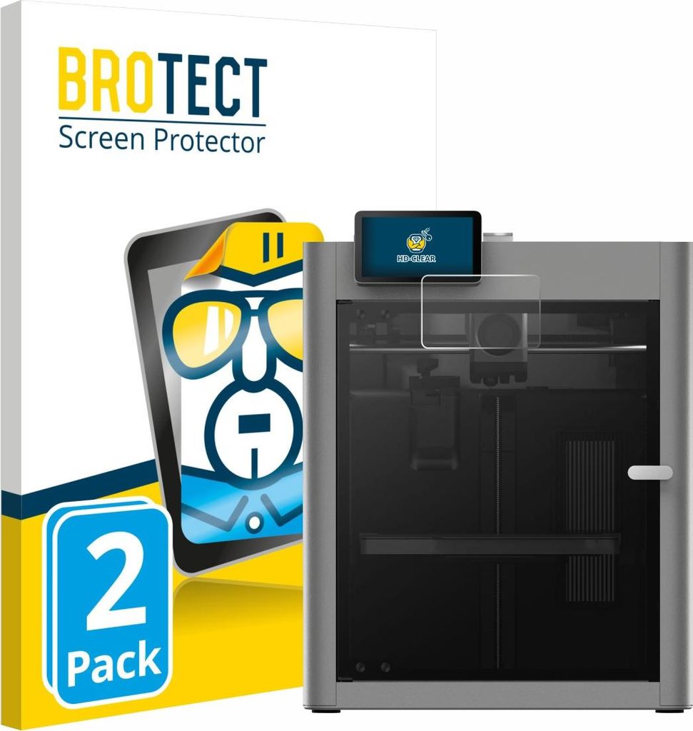 2x Für Bambu Lab P2S 3D Printer Schutzfolie BROTECT Displayschutz Display Schutz Folie Klar Transparent