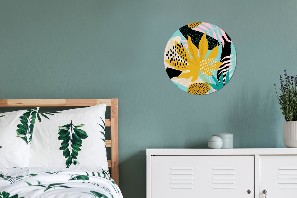 MuchoWow - Wand Bild - Wohnzimmer - Runde Bilder - Alubilder - Kunst für zu Hause - Aluminium - Wanddekoration