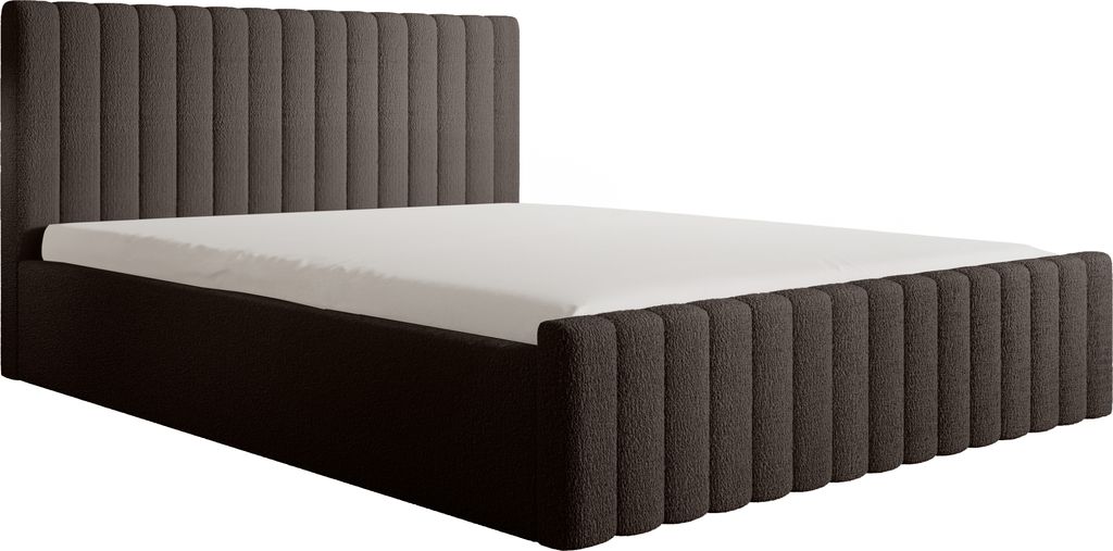 Fedve Polsterbett Doppelbett Safi Modern Bett Bettkasten Schlafzimmer 160x200 cm Olivgrün (Abriamo 1 - Bouclé)