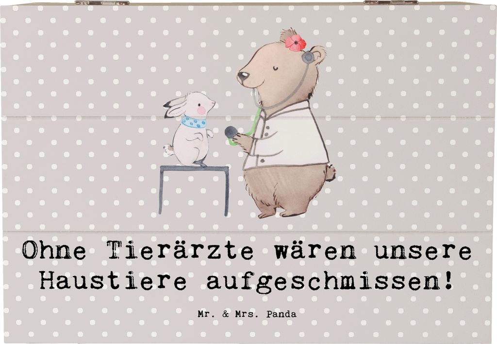 Mr. & Mrs. Panda Holzbox Tierarzt Helden 22 x 15 cm - Grau Produktbild 
