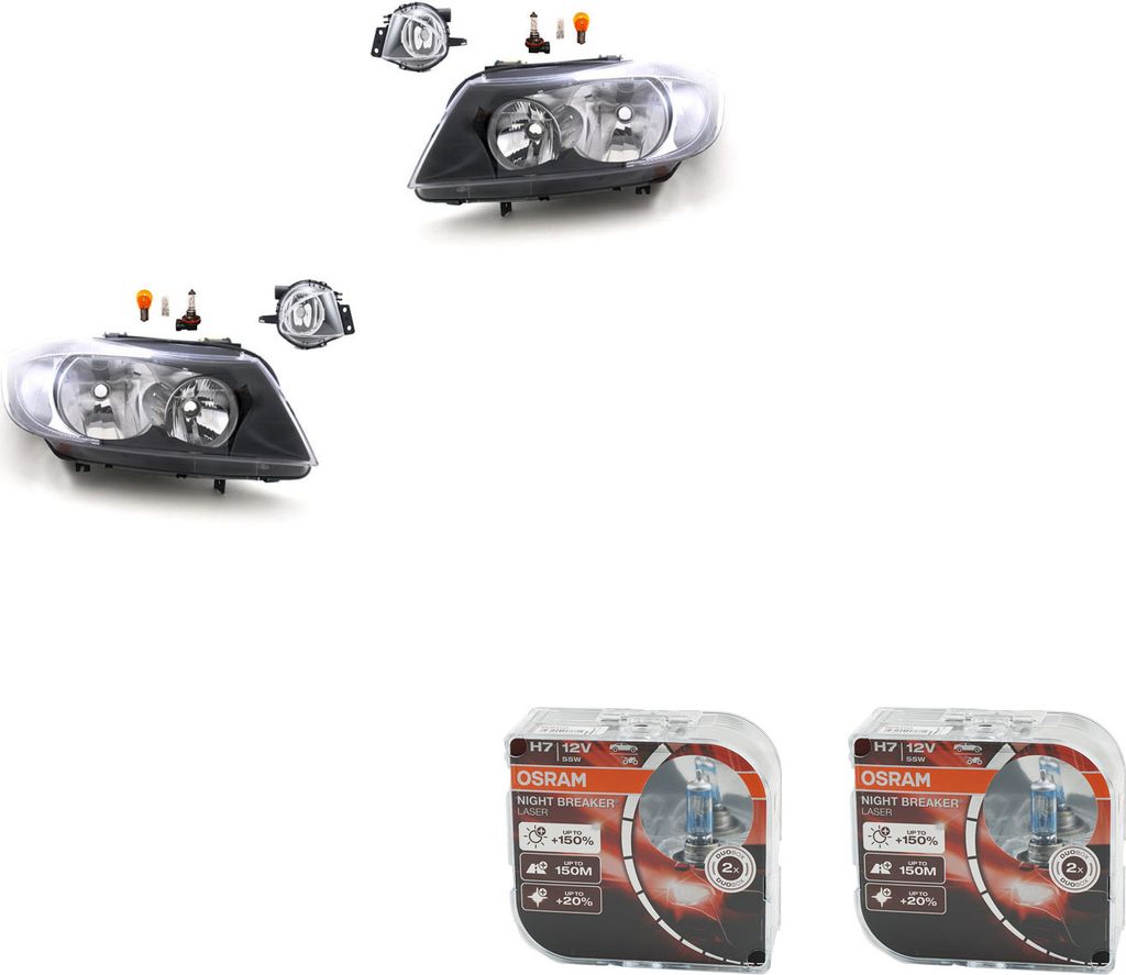 Johns, Scheinwerfer + Osram Night Breaker Laser passend für BMW 3er E90 E91 01/05-08/08 63176948373 6948373 63176948374 6948374 63116942747 631169...