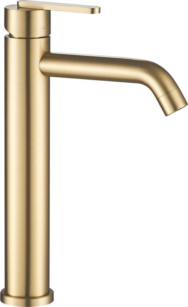 A single bathroom faucet against a white background.