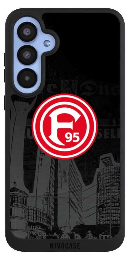 NIVOCASE Handyhülle für Samsung Galaxy A55 5G Hülle NIVOpure Case Schwarz Fortuna Düsseldorf Logo Offizielles Lizenzprodukt