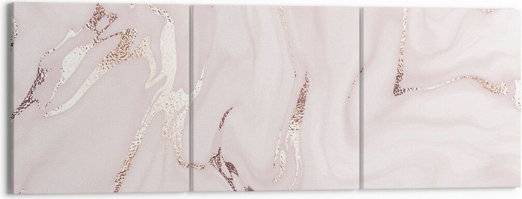 Bild auf Leinwand - Leinwandbild - 3 Teile - Rosa Marmor verschüttet - 150x50cm - Wand Bild - Wanddeko - Wandbilder - Leinwanddruck - Bilder - Wan...