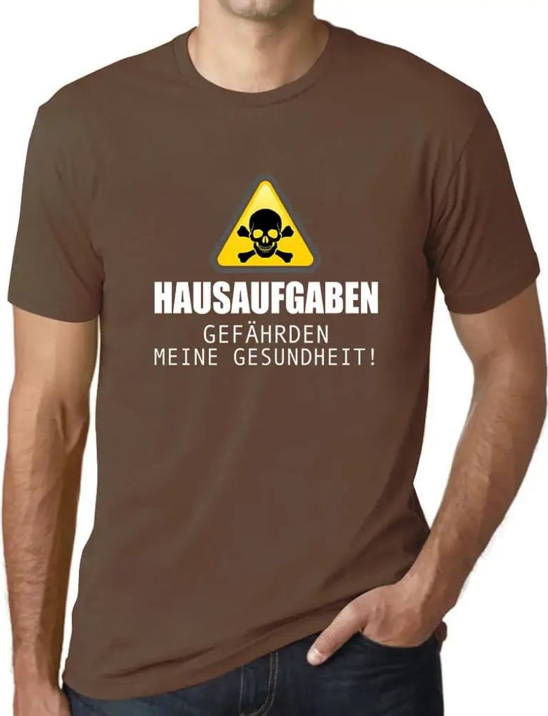 Herren Grafik T-Shirt Hausaufgaben Gefährden Meine Gesundheit Öko-Verantwortlich Vintage Jahrgang Kurzarm Lustige Druck Geburtstag Geschenk Mann