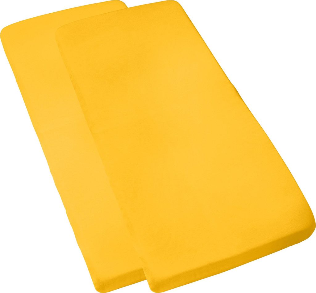 Erwin Müller Kinder-Spannbettlaken Murnau" im 2er-Pack gelb 60x120 cm - 70x140 cm"