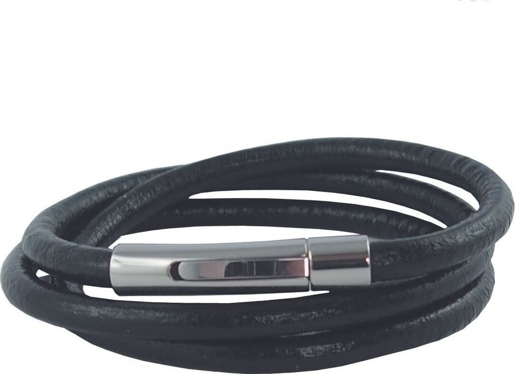 Lederkette 2 mm Herren Halskette schwarz 17-100 cm lang mit Produktbild 