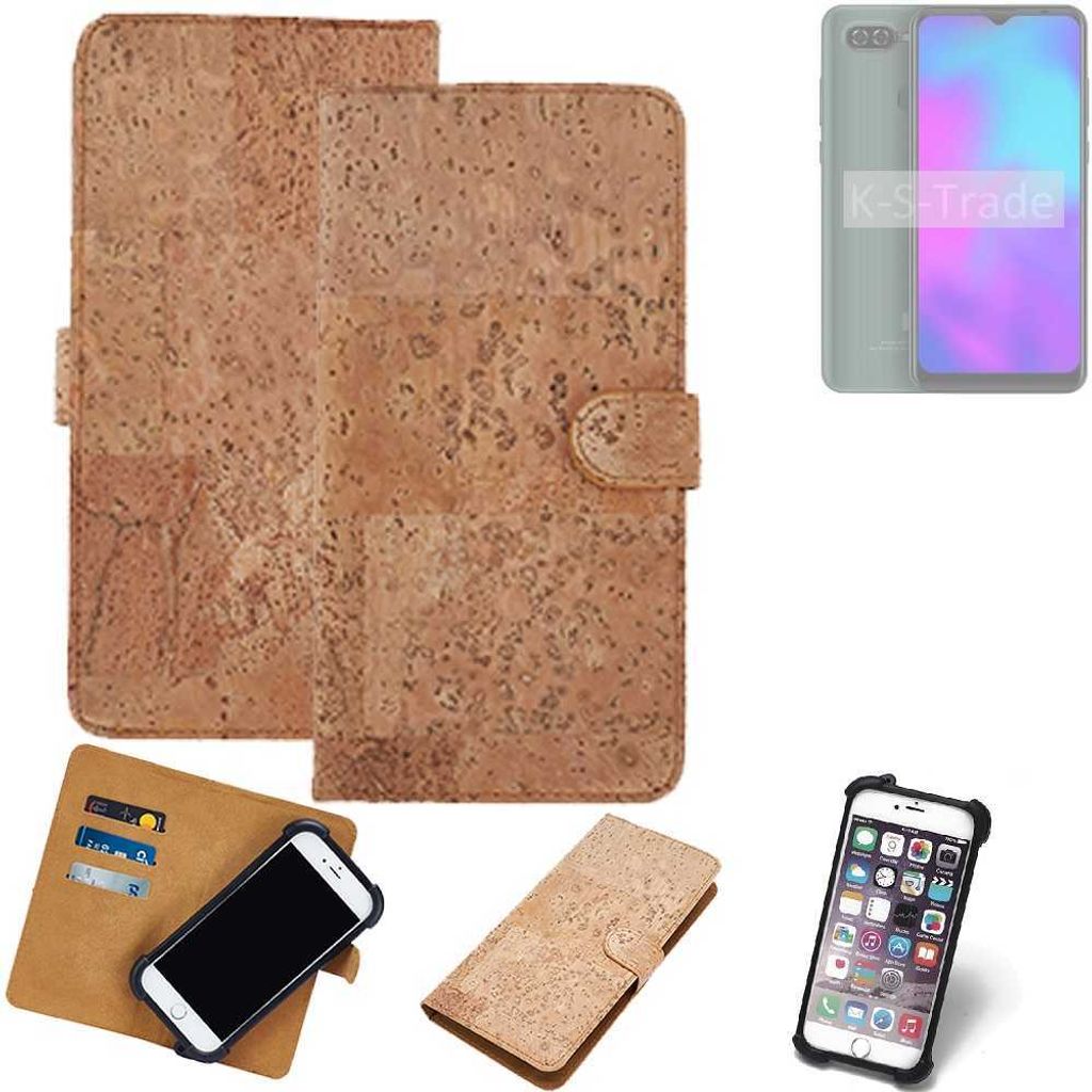 K-S-Trade Hülle kompatibel mit BLU G50 Mega 2022 Kork Handyhülle Cover Schutzhülle TPU Case Bumper in Hellbraun, (1x)