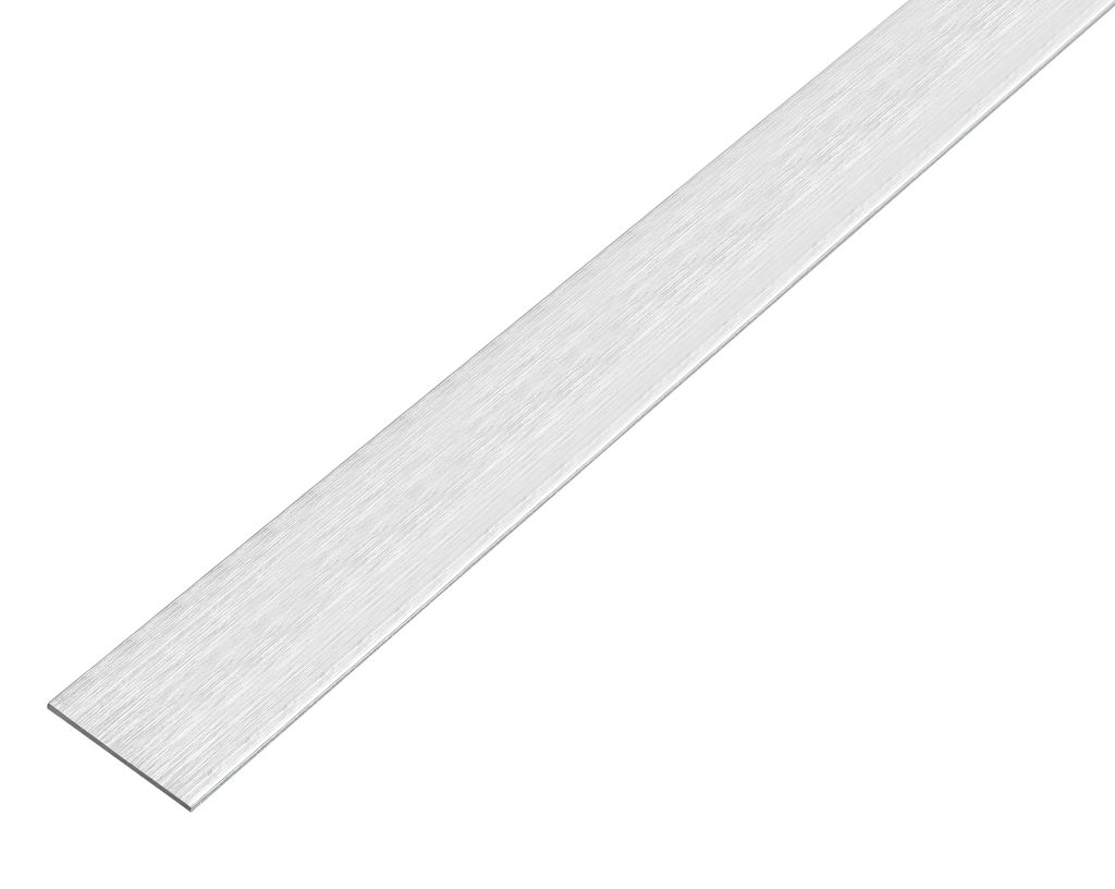 Alberts Flachstange | selbstklebend | Aluminium, edelstahldesign, hell | 1000 x 30 x 2 mm